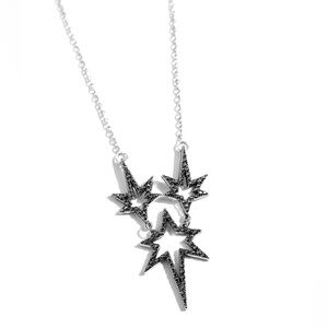 Silver Starburst Pendant Necklace